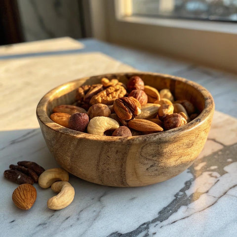 Gourmet  Treats - Mixed Nuts Gift Basket in Green Gold Box (4 Assortments)