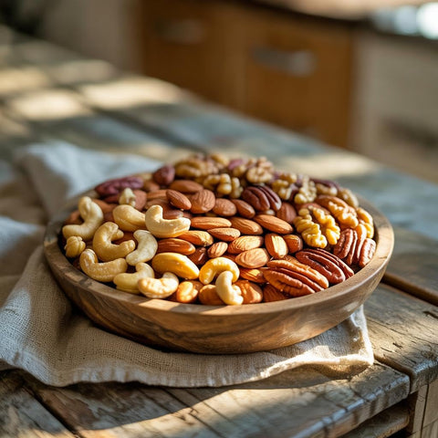 Gourmet  Treats - Mixed Nuts Gift Basket in Red Gold Box (7 Assortments, 1 LB)