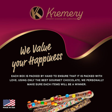 Creamy Chocolate Cravings -  Chocolate Covered Pretzel Rods Gift Basket, in Confetti Tower (10 Pretzels, Assorted Sweet Toppings)