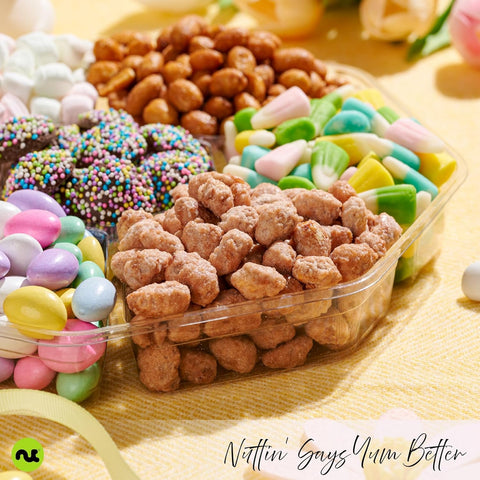 Gourmet  Treats - Candies & Mixed Nuts Gift Basket in Red & Gold Box (7 Assortments, 1 LB)