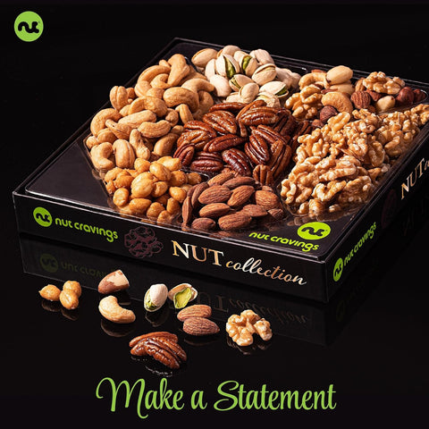 Gourmet  Treats - Nut Collection Gift Basket in Elegant Box (7 Assortments)