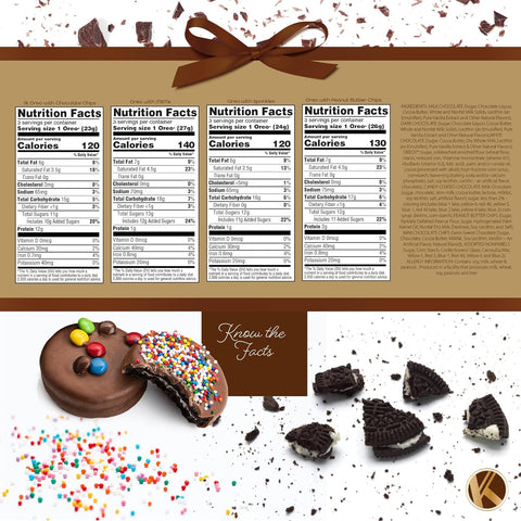 Creamy Chocolate Cravings -  Chocolate Covered Sandwich Cookies & Cream Gift Basket, in Sectional Gift Box (12 Cookies, Assorted Sweet Toppings) 
