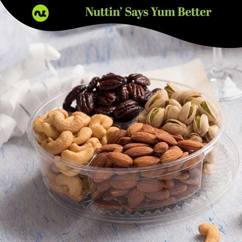 Gourmet  Treats - Mixed Nuts Gift Basket in Red Gold Box (4 Assortments)