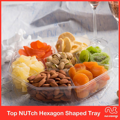 Gourmet  Treats - Dried Fruit & Mixed Nuts Gift Basket in Red Box (7 Assortments, 1 LB)