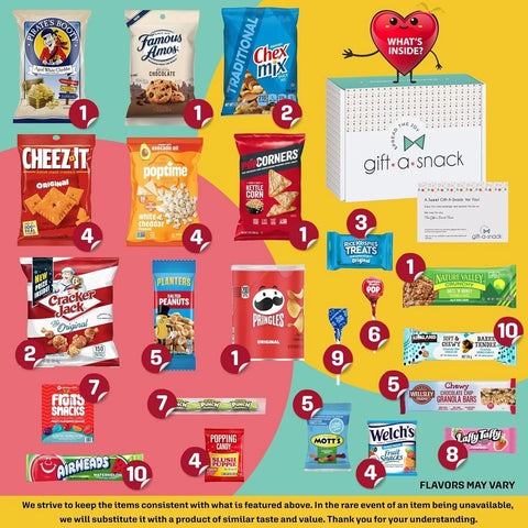 Snack Box Care Package Variety Pack + Greeting Card (100 Count) 