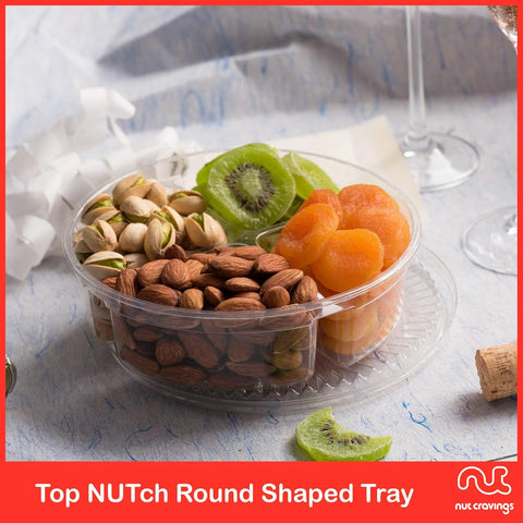Gourmet  Treats - Dried Fruit & Mixed Nuts Gift Basket in Red Box (4 Assortments)
