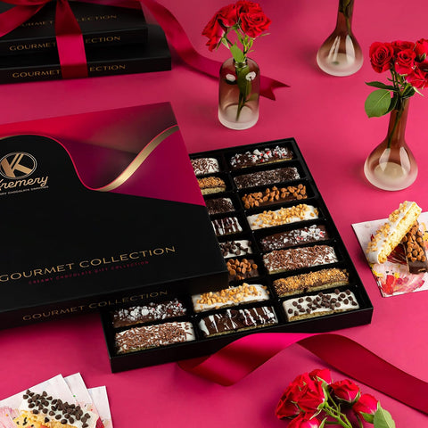 Creamy Chocolate Cravings -  Chocolate Covered Biscotti Cookies Gift Basket, in Elegant Gift Box (24 Biscotties, Assorted Sweet Toppings)