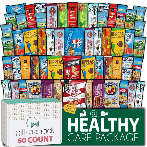 Healthy Snack Box Care Package + Greeting Card (60 Count)
