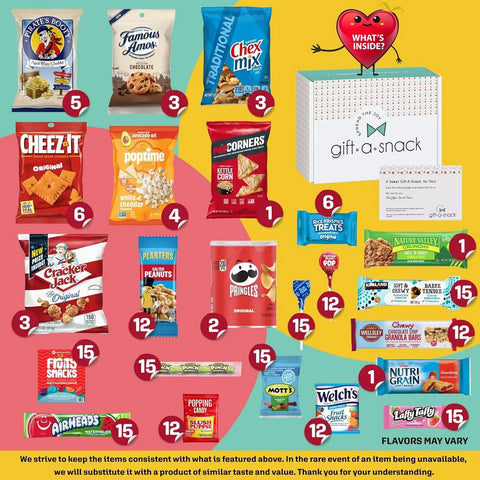 Snack Box Care Package Variety Pack + Greeting Card (200 Count)