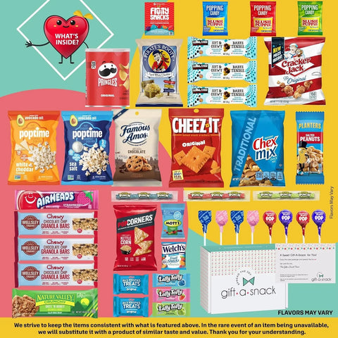 Snack Box Variety Pack Care Package + Greeting Card (40 Count)