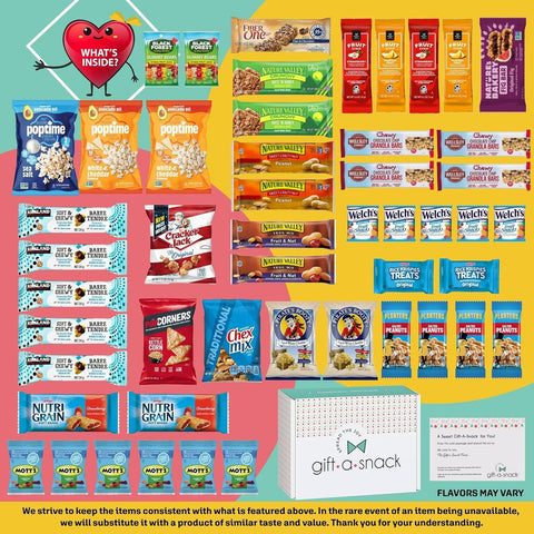 Healthy Snack Box Care Package + Greeting Card (50 Count)