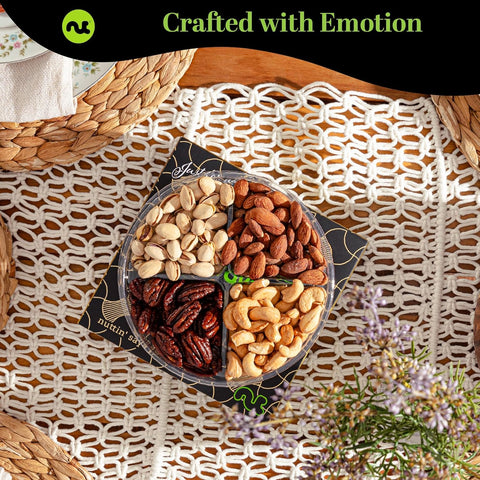 Gourmet  Treats - Mixed Nuts Gift Basket in Black Gold Box (4 Assortments)