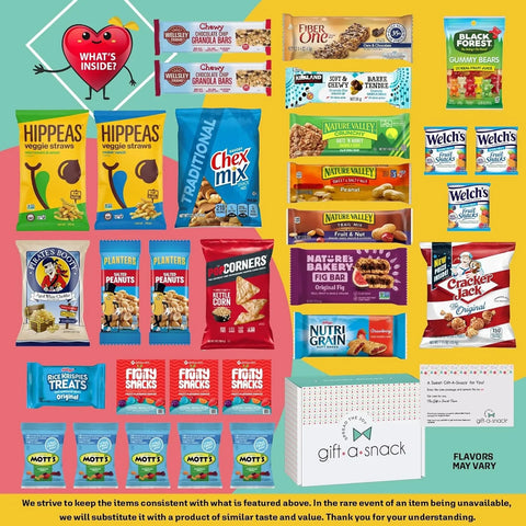 Healthy Snack Box Care Package + Greeting Card (30 Count) 
