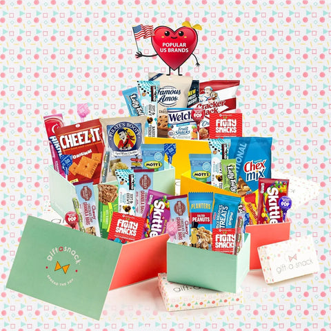 Tower Snack Box Variety Pack Care Package + Greeting Card (40 Count) 