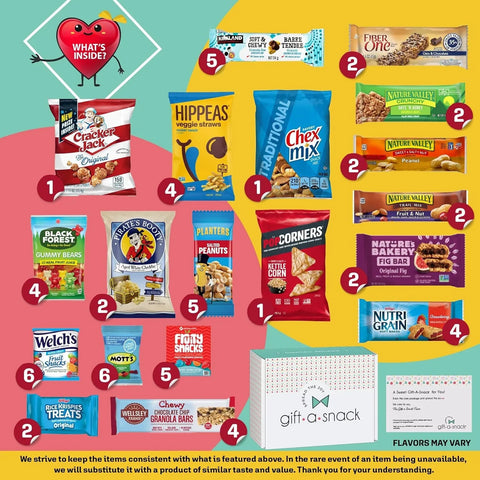 Healthy Snack Box Care Package + Greeting Card (60 Count)